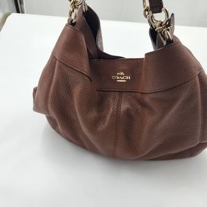 Coach Lexy Saddle Bag in Brown Pebbled Leater Gently Used